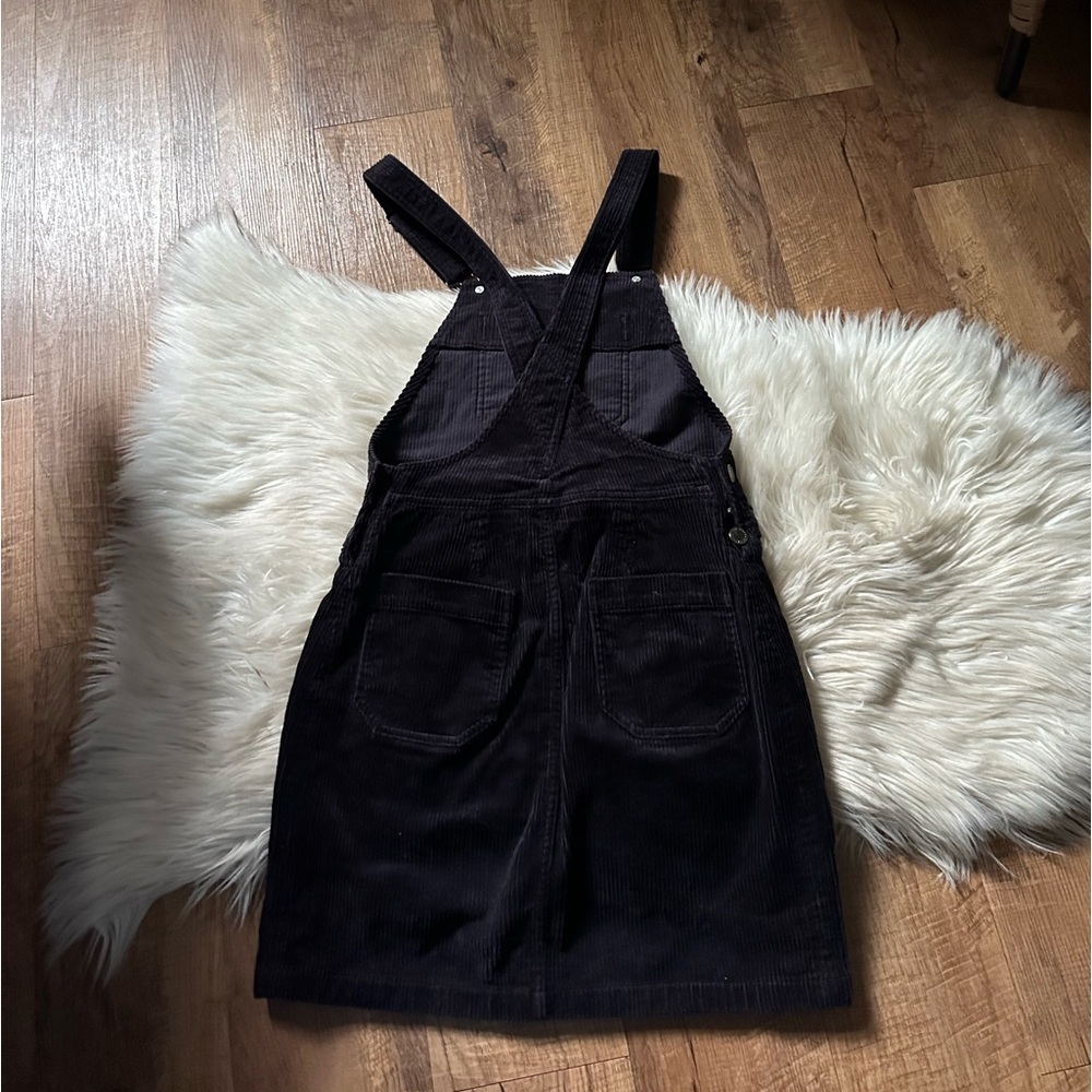 & OTHER STORIES Overall Corduroy Mini Dress In Black - Picture 4 of 5